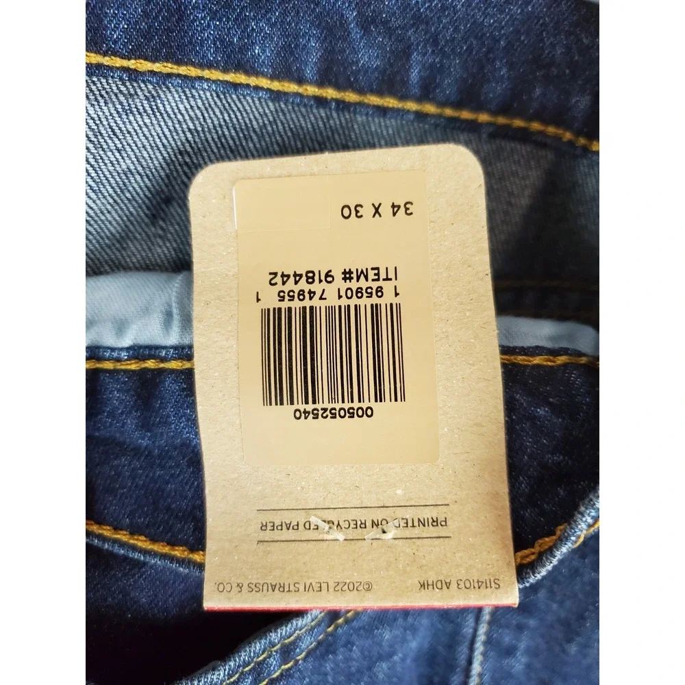 Levis 505 Mens Jeans Sz 34 X 30 Blue Denim Stretch Medium Wash Straight Leg